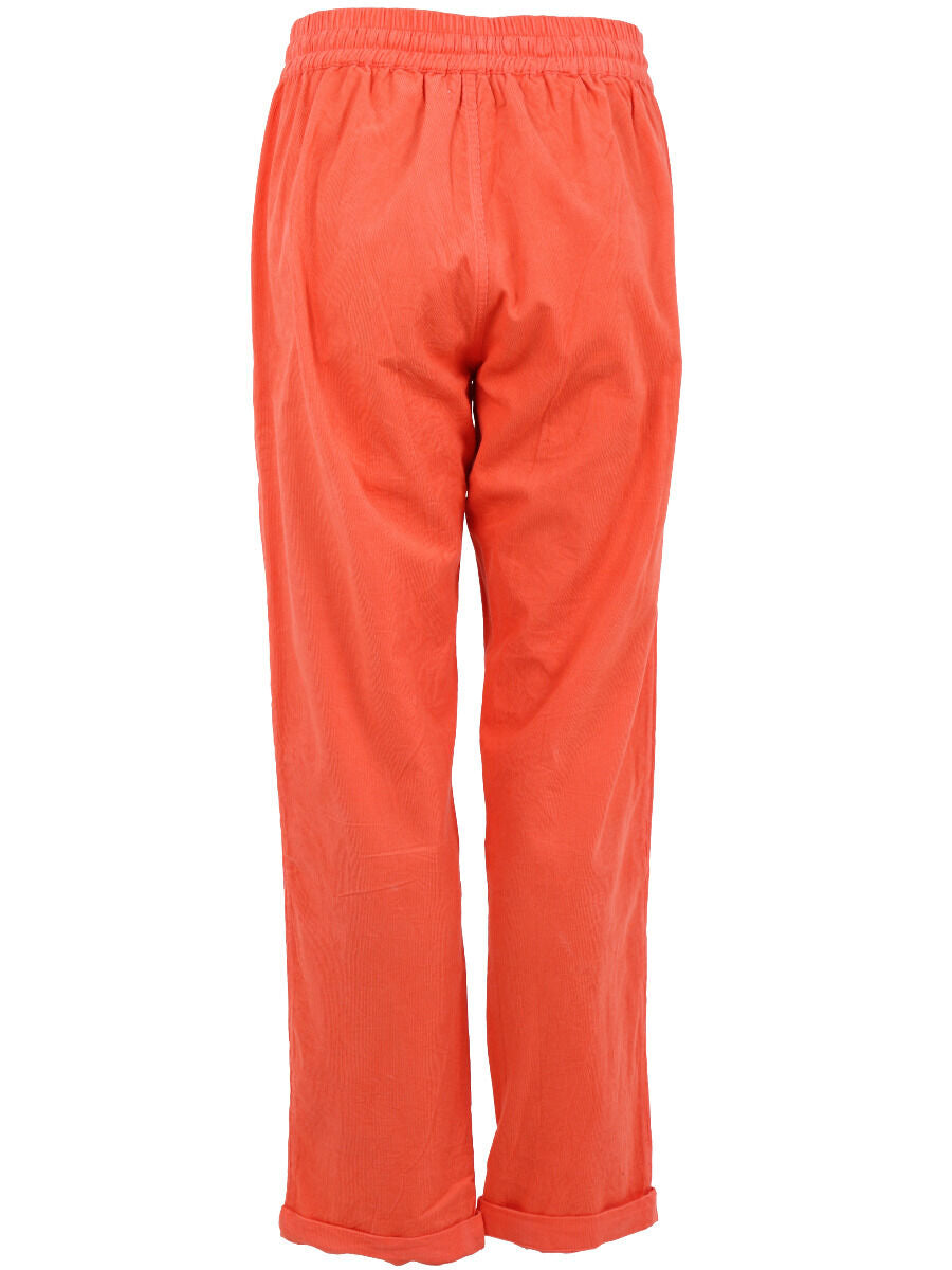 ESS - Daneliseleje Cord Pants Bright Coral