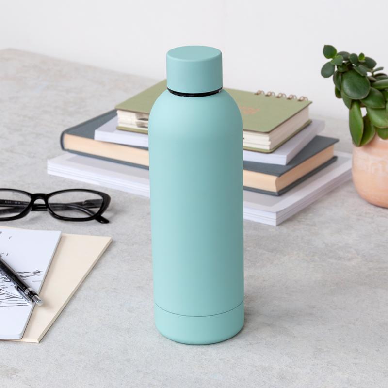 RL Rubber coated steel bottle Eggshell blue
