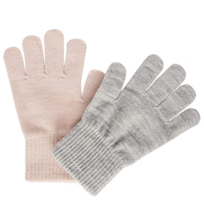 Melton 2-Pack Gloves w.Lurex Silver/Rose