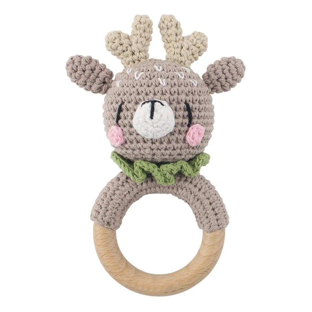 Crochet Teether/Rattle Rensdyr