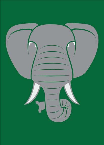 DYR Postcard Green ELEFANT