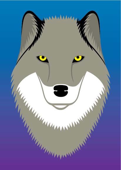 Sødt postkort med motiv af ulv