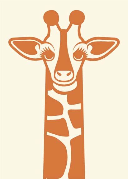 Sødt postkort med motiv af giraf