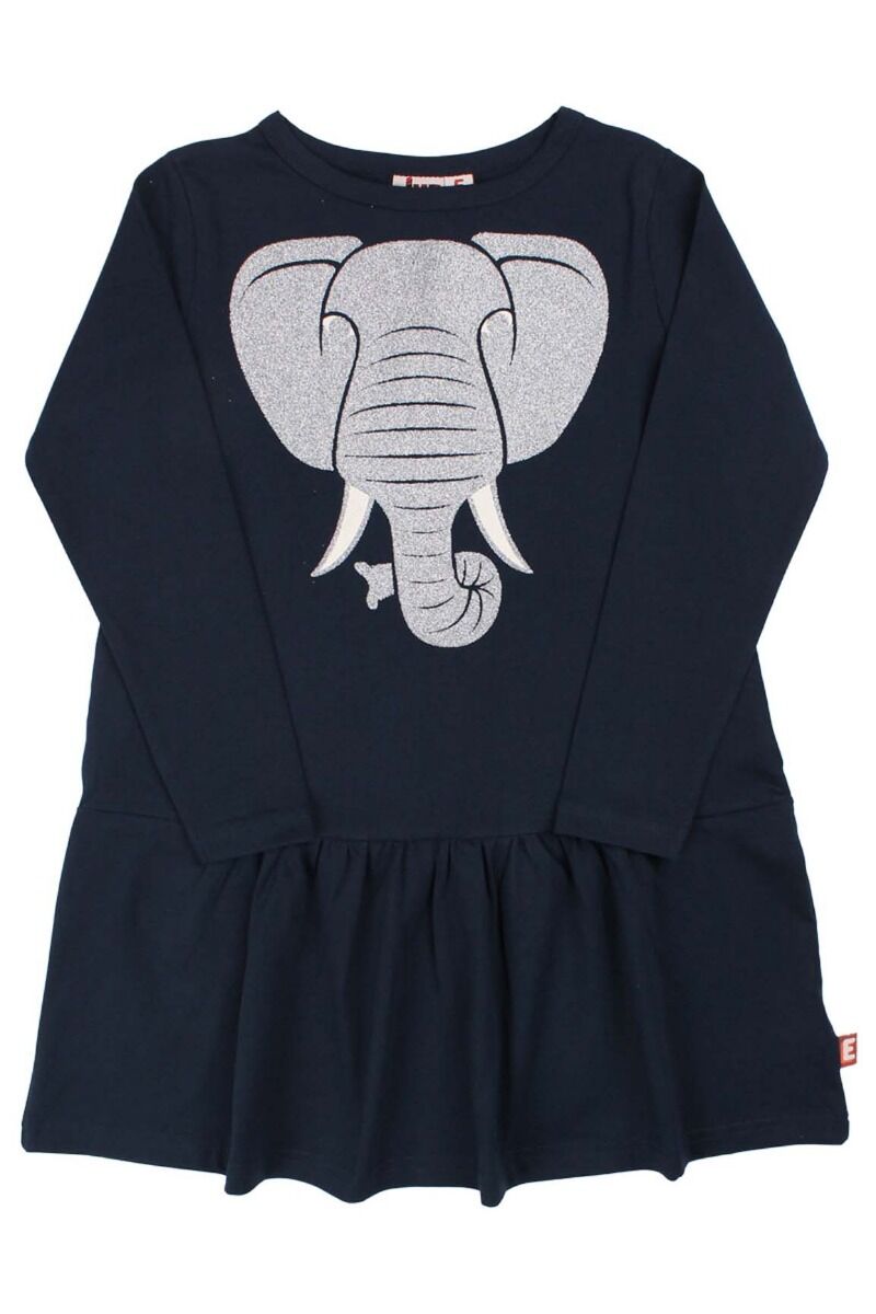 Dyrzanzi Dress LS Navy GLITTER ELEFANT