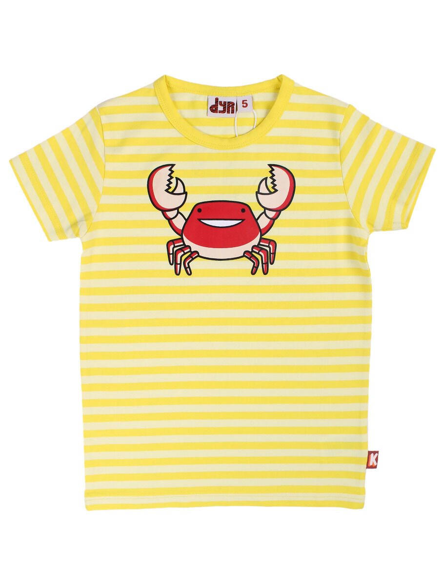 Dyrgrowl Tee AOP/STRIB Bright Yellow/Pale Yellow KRABBE