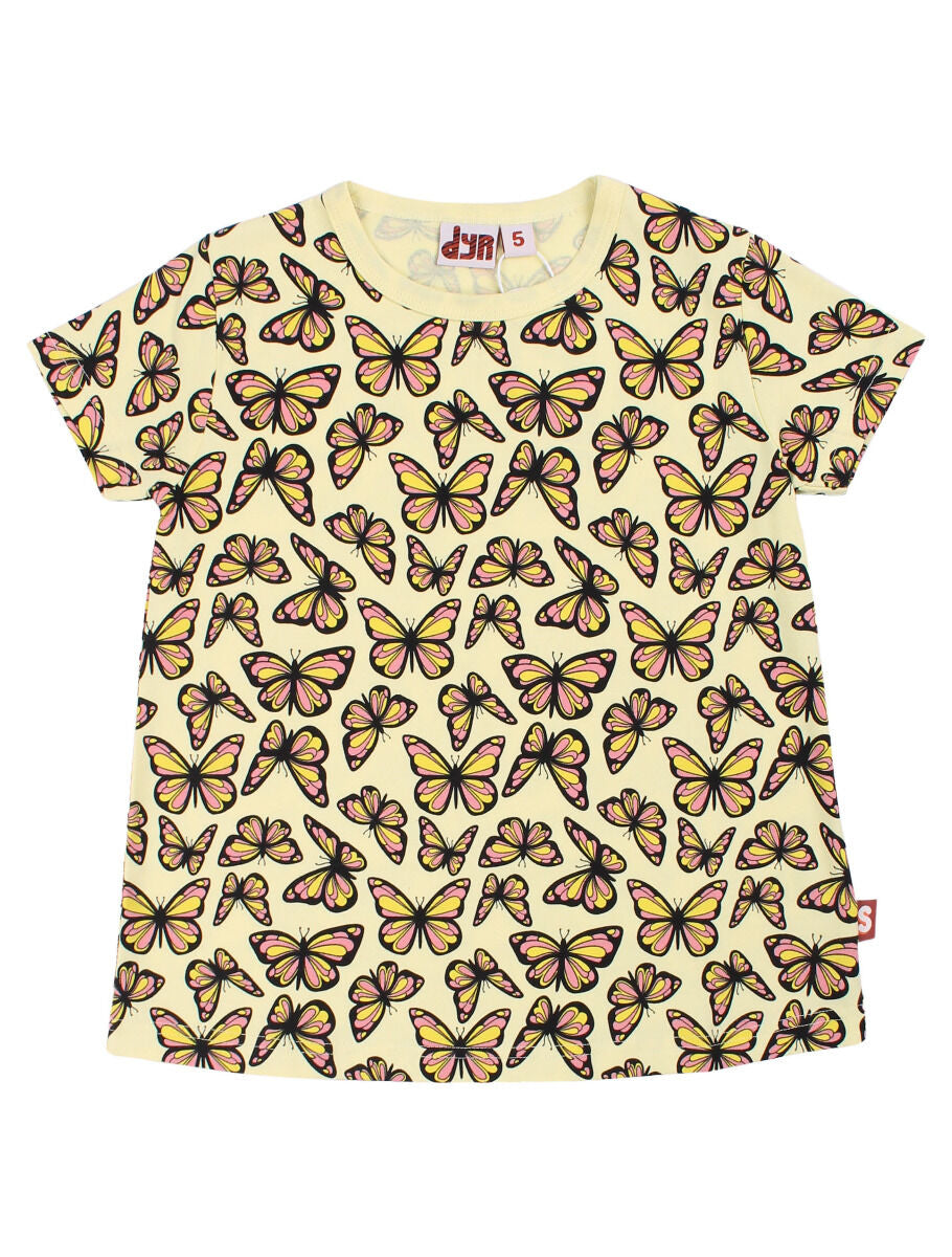 Dyrwildlife Tee AOP/STRIB Pale Yellow FLUTTER