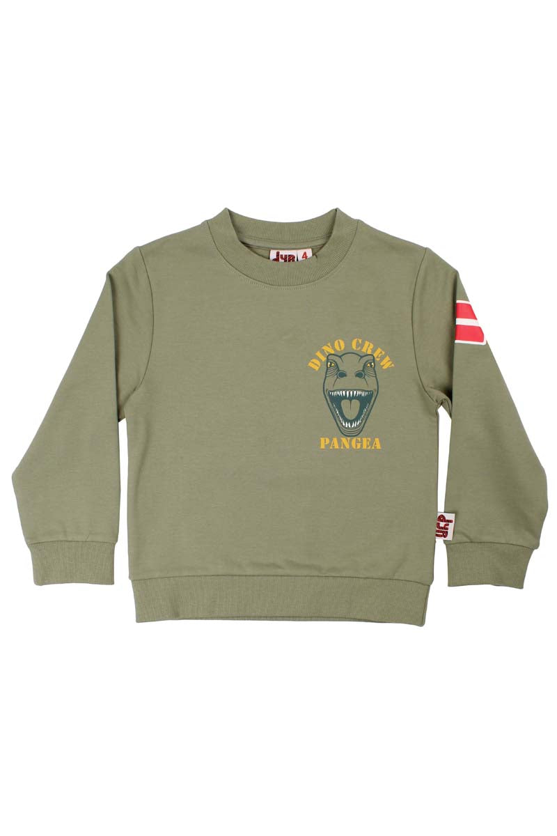 Sød sweatshirt til børn med print af t-rex dinosaur