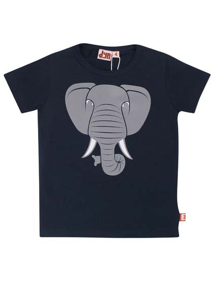 Sød kortærmet t-shirt til børn med print af elefant