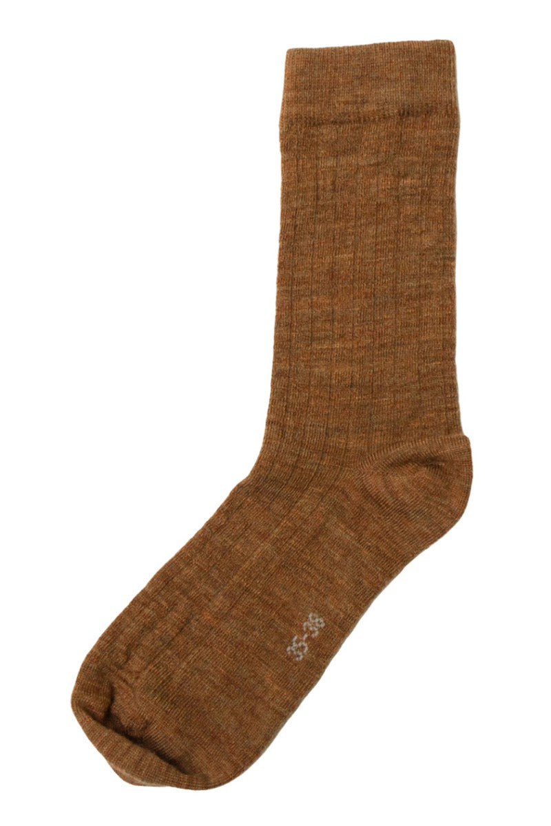 JOHA Wool Socks Thin Rib Kobber