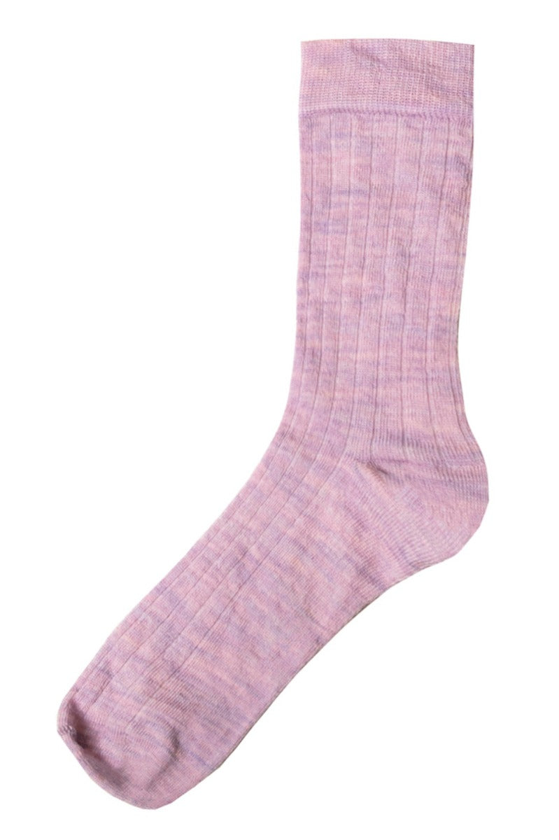 JOHA Wool Socks Thin Rib Lavender