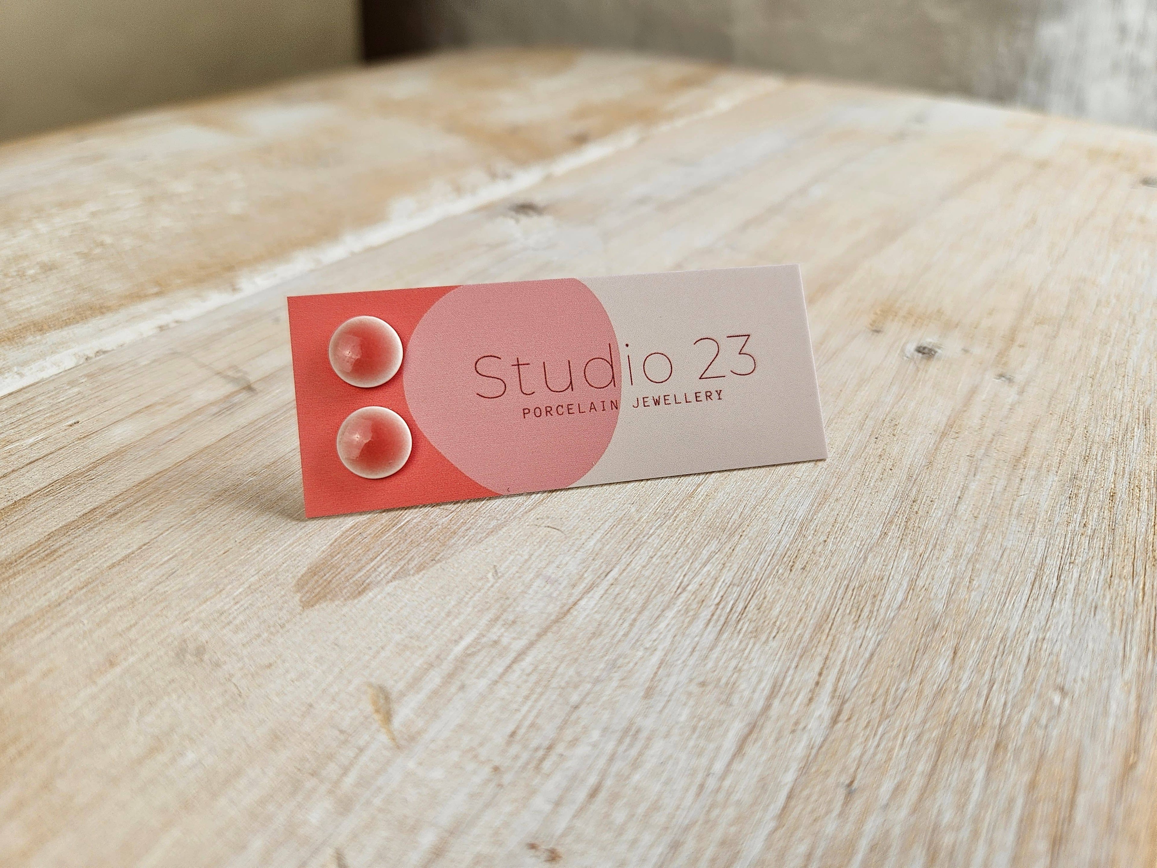 Studio 23 Circle Stud Earring Pair Coral