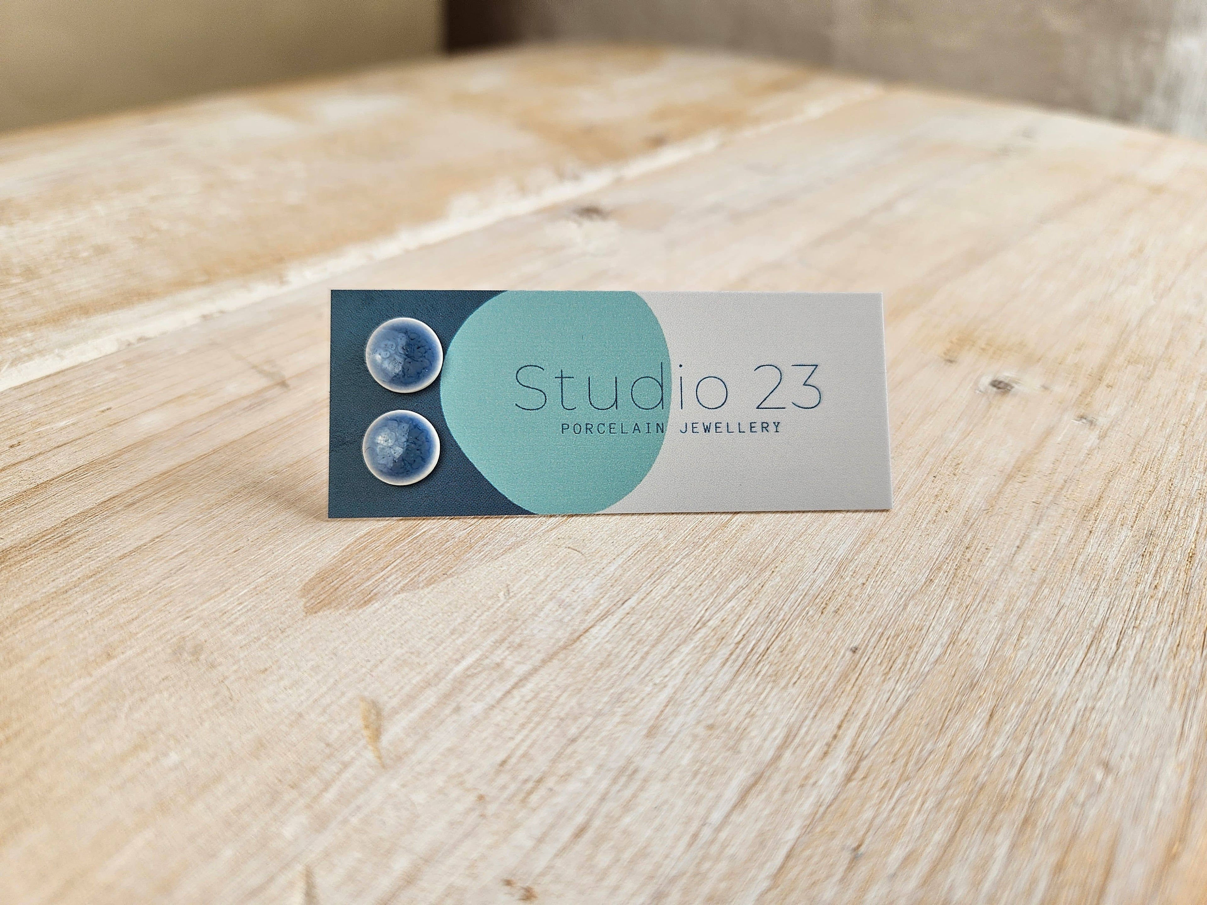 Studio 23 Circle Stud Earring Pair Blue Opal