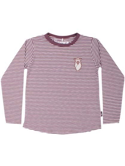 ORGANIC - Danemist blouse Grey Plum/Off White