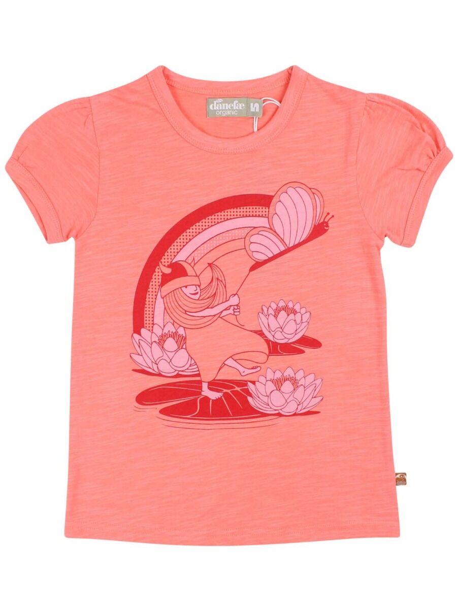 ORGANIC - Danemushroom Tee Bright Coral TOMMELISE