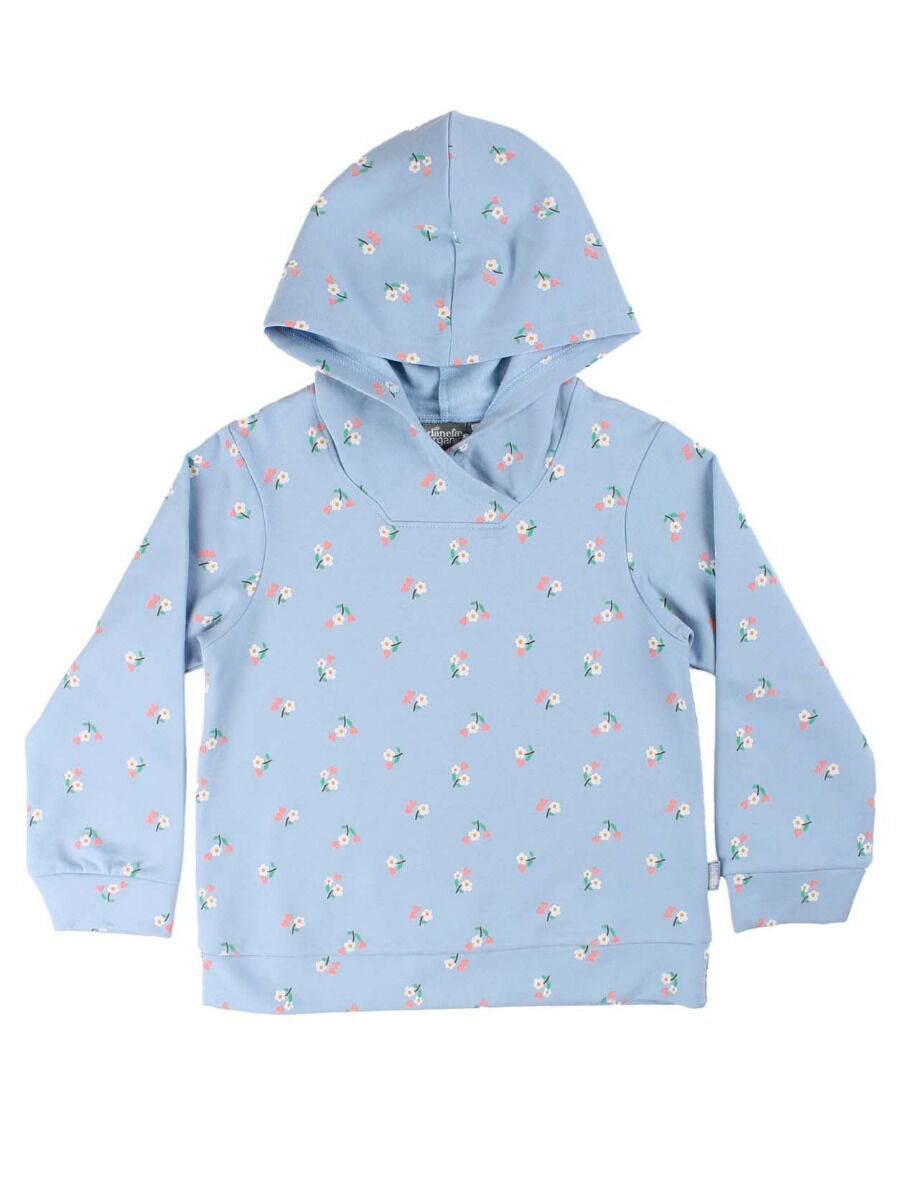 ORGANIC - Danebirch Hoodie Pastel Blue MINIFLOWER