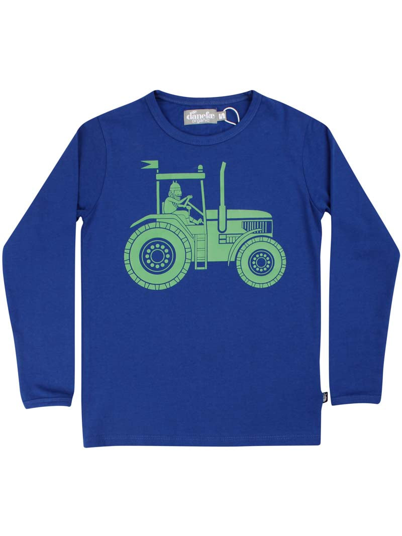 Bluse til børn med viking på traktor