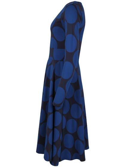 ORGANIC - Danesigrid Viscose Dress Dk Navy/Indigo MEGADOT