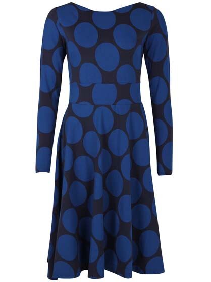 ORGANIC - Danesigrid Viscose Dress Dk Navy/Indigo MEGADOT