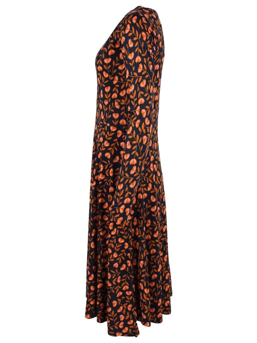 ORGANIC - Danesigrid Viscose Dress Navy/Occer FLEURIE