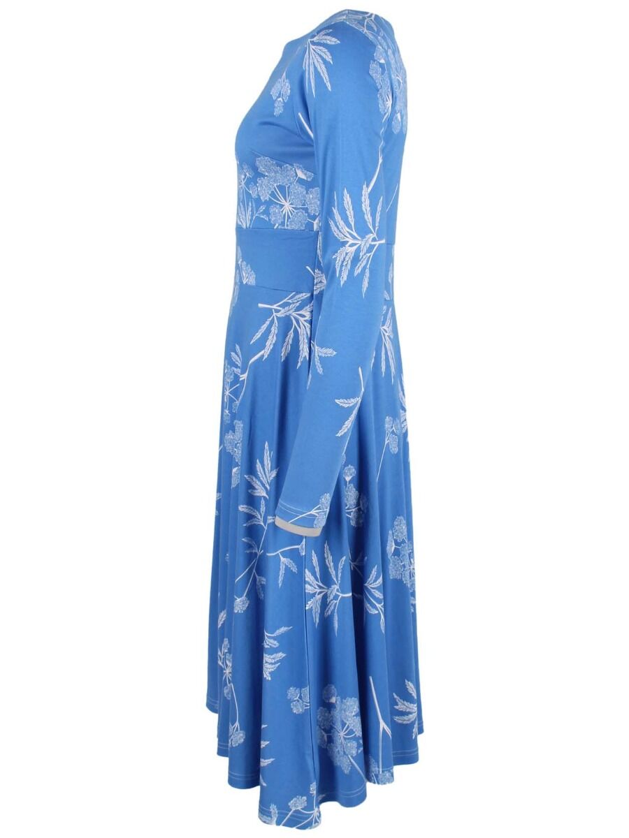 ORGANIC - Danesigrid Viscose Dress Blue/Offwhite HEMLOCK