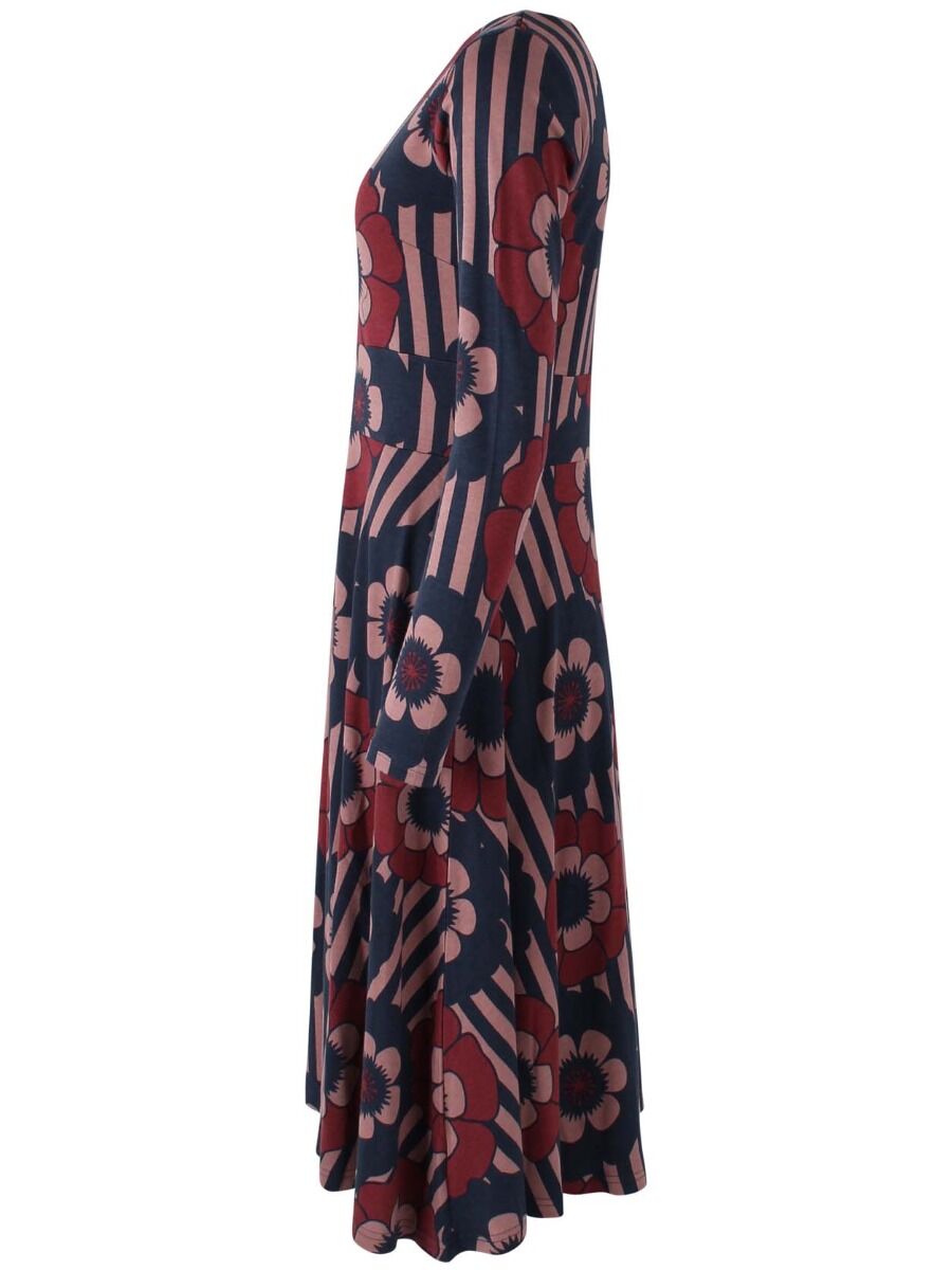 ORGANIC - Danesigrid Viscose Dress Beige Rose/Navy POWER FLOWERS