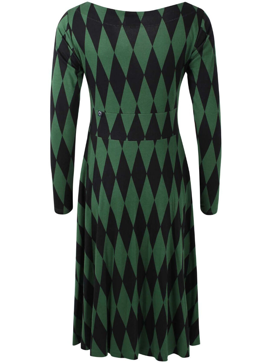 ORGANIC - Danesigrid Viscose Dress Black/Warm Khaki DIAMONDS