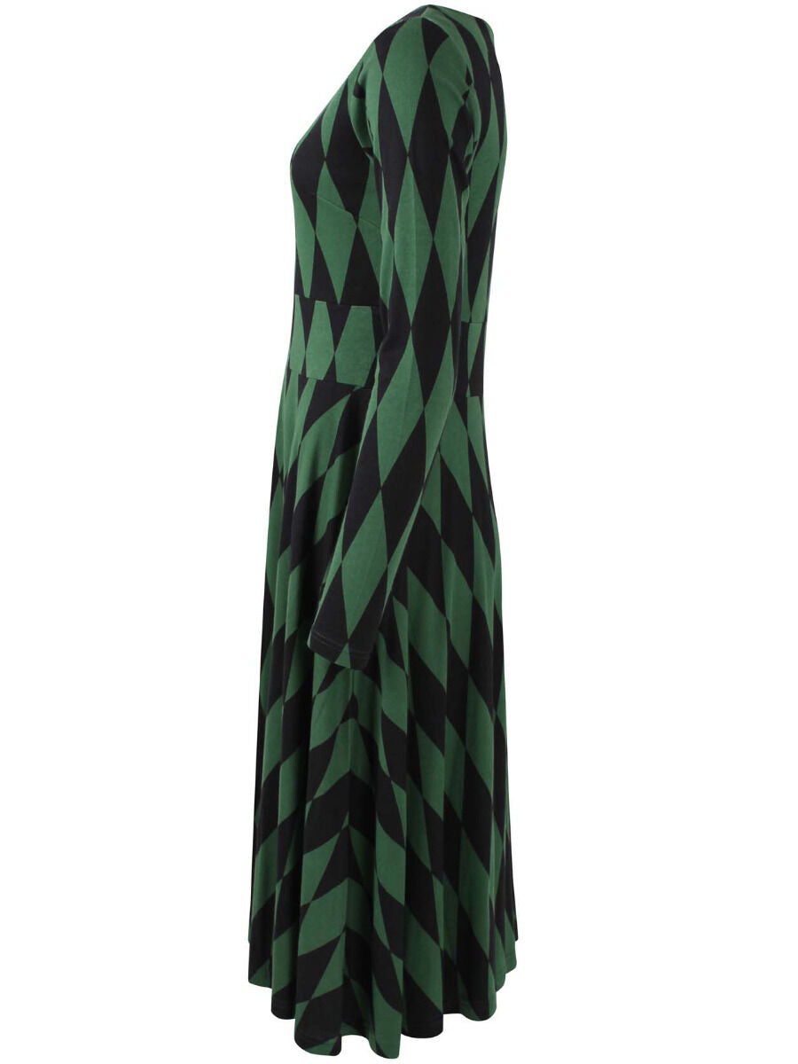 ORGANIC - Danesigrid Viscose Dress Black/Warm Khaki DIAMONDS