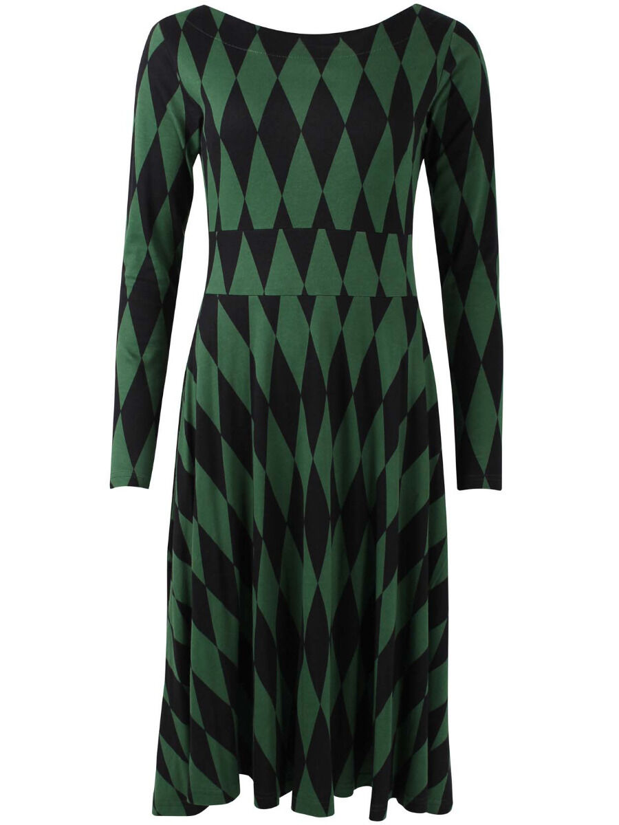 ORGANIC - Danesigrid Viscose Dress Black/Warm Khaki DIAMONDS