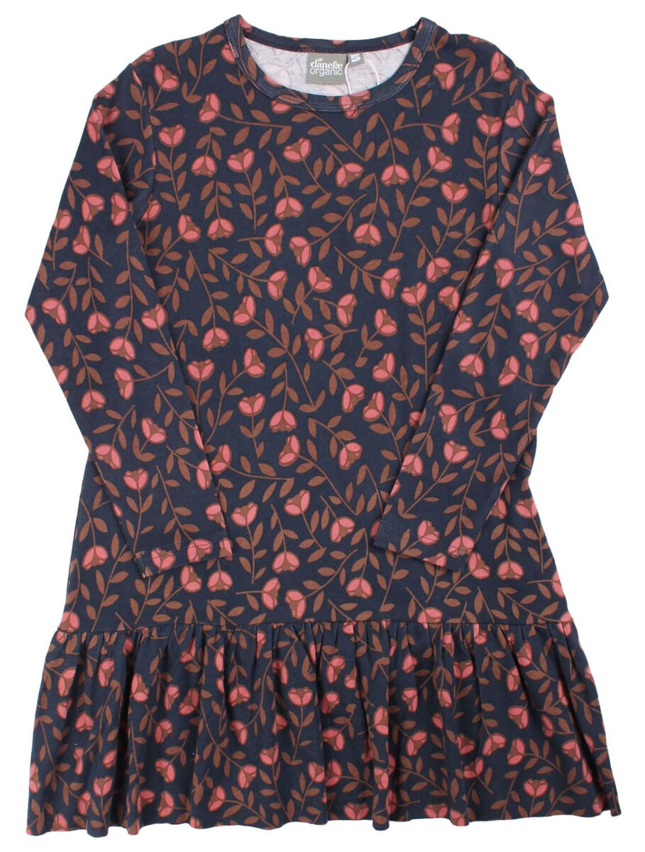 ORGANIC - Daneseahorse Dress Dk Navy/Brown Beige FLEURIE