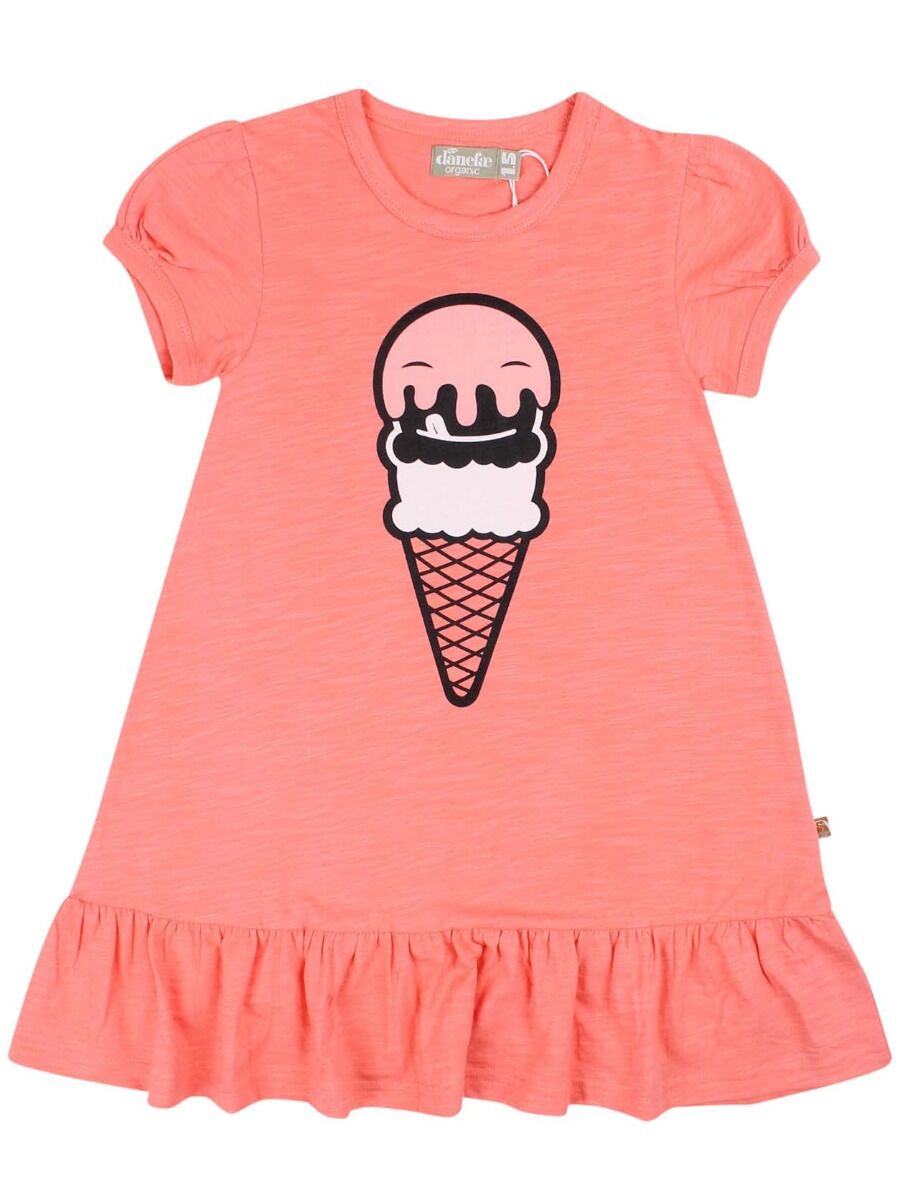 ORGANIC - Danevesterbro Dress Bright Coral GUFBUDDY