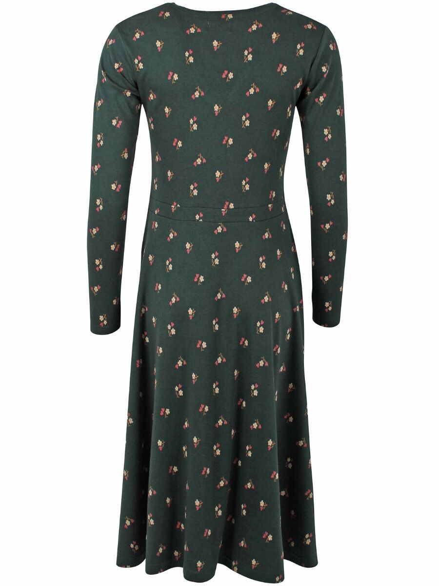 ORGANIC - Danandreasen Dress Black green MINIFLOWER