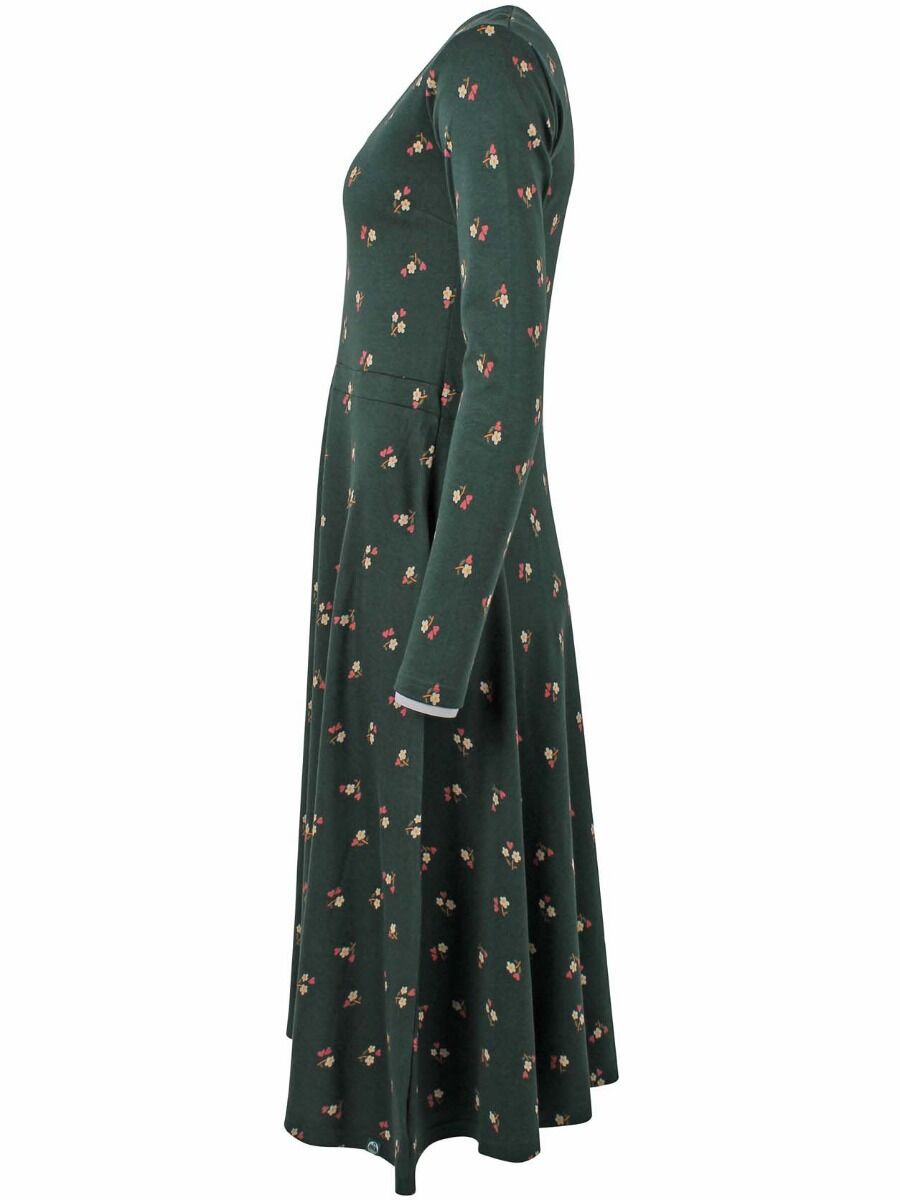 ORGANIC - Danandreasen Dress Black green MINIFLOWER
