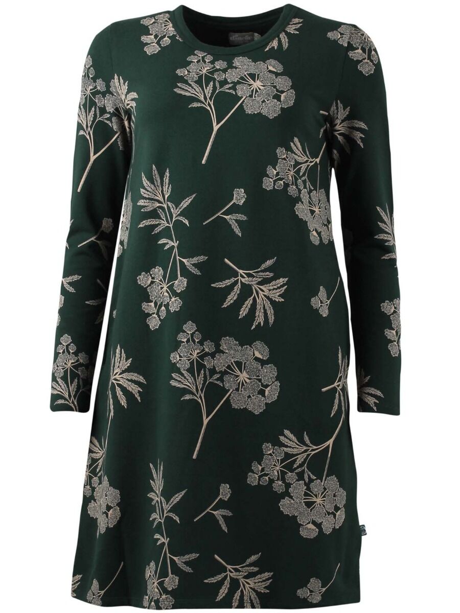 ORGANIC - Vibeke Dress Black green HEMLOCK