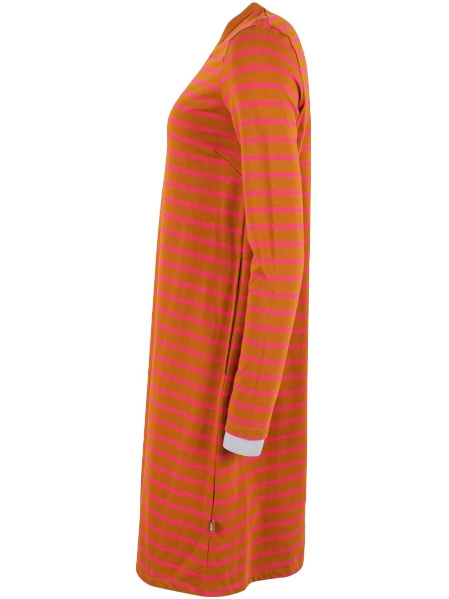 ORGANIC - Vibeke Dress Mustard/juicy pink