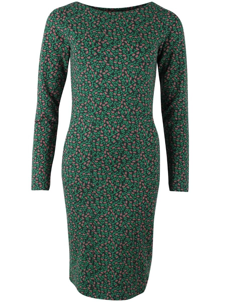ORGANIC - Maiken Dress Black/green FLEURIE