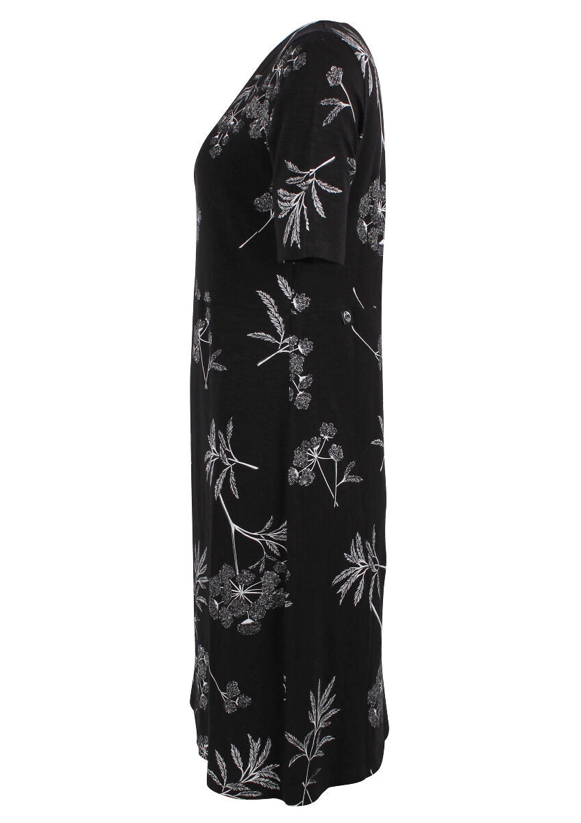 ORGANIC - Danedaffodil Slub Dress Black HEMLOCK