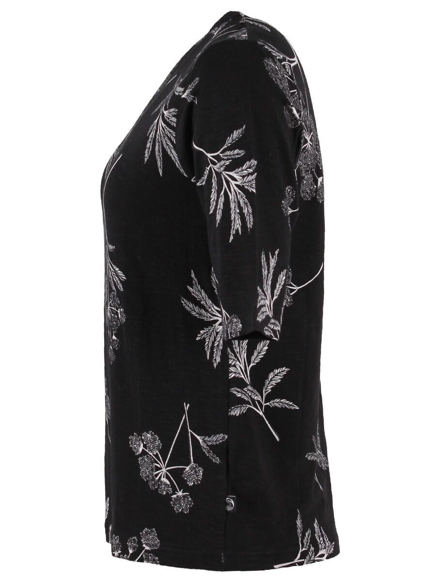 ORGANIC - Danemanna Viscose Slub Tee Black HEMLOCK