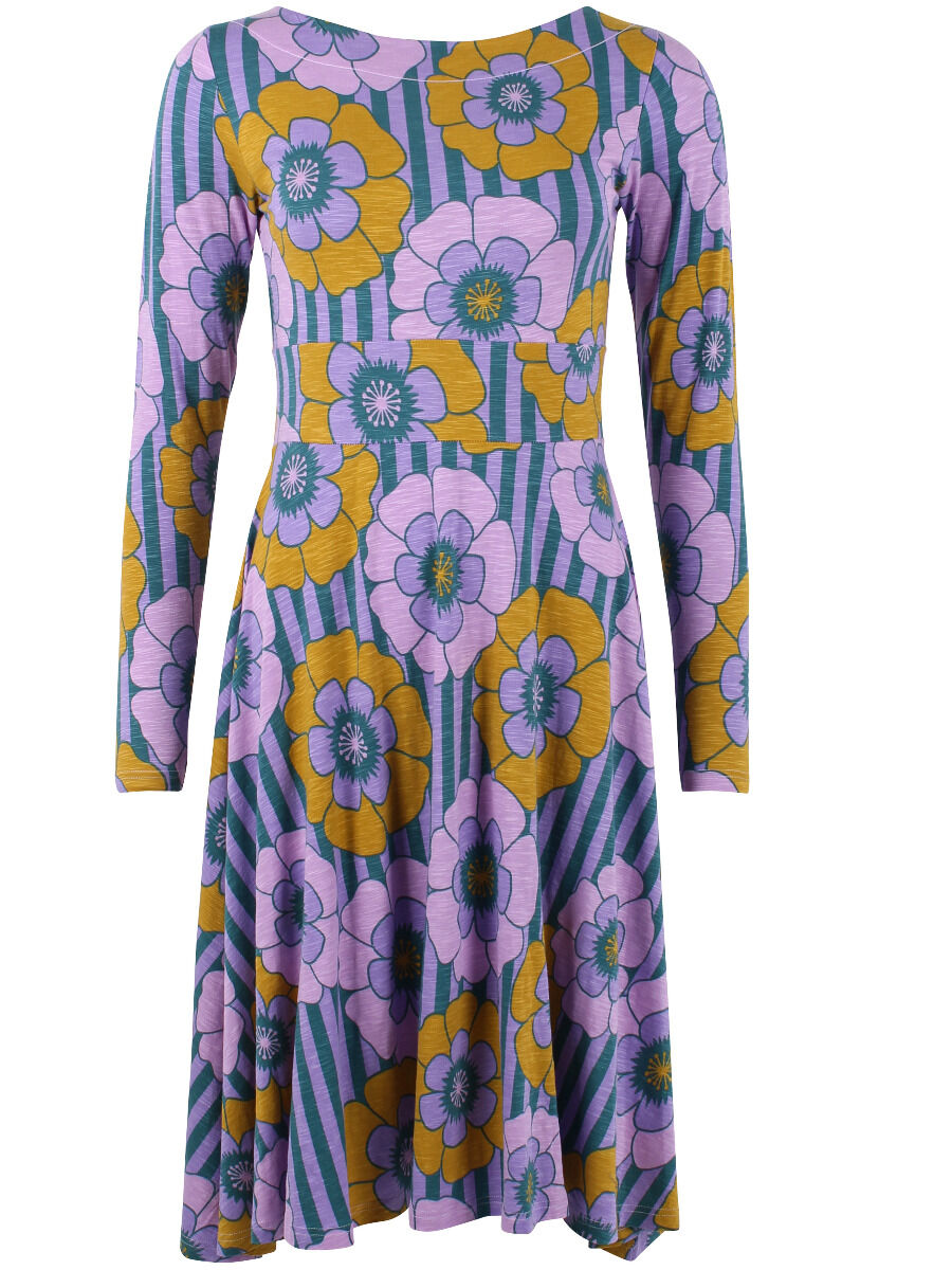 ORGANIC - Danesigrid Viscose Slub Dress Viola POWER FLOWER