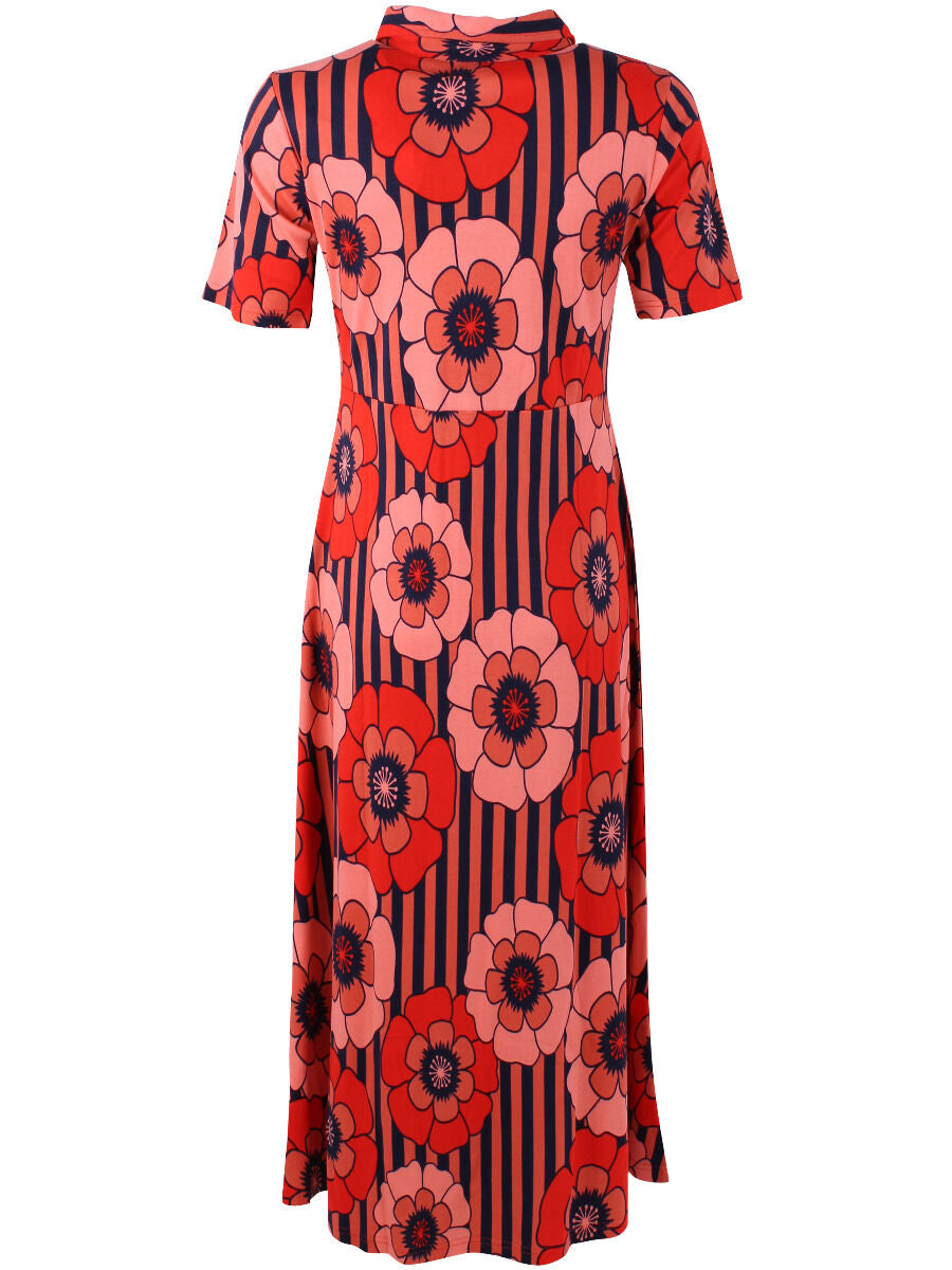 ORGANIC - Danehettie Interlock Dress Bright Red POWER FLOWER