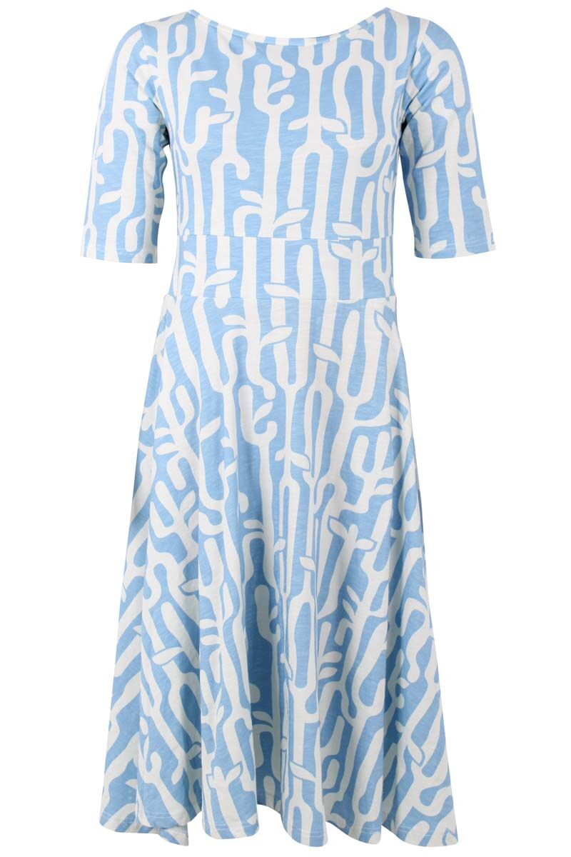 ORGANIC - Danecharlotte Modal Slub Dress Light Blue/Chalk BRANCHER