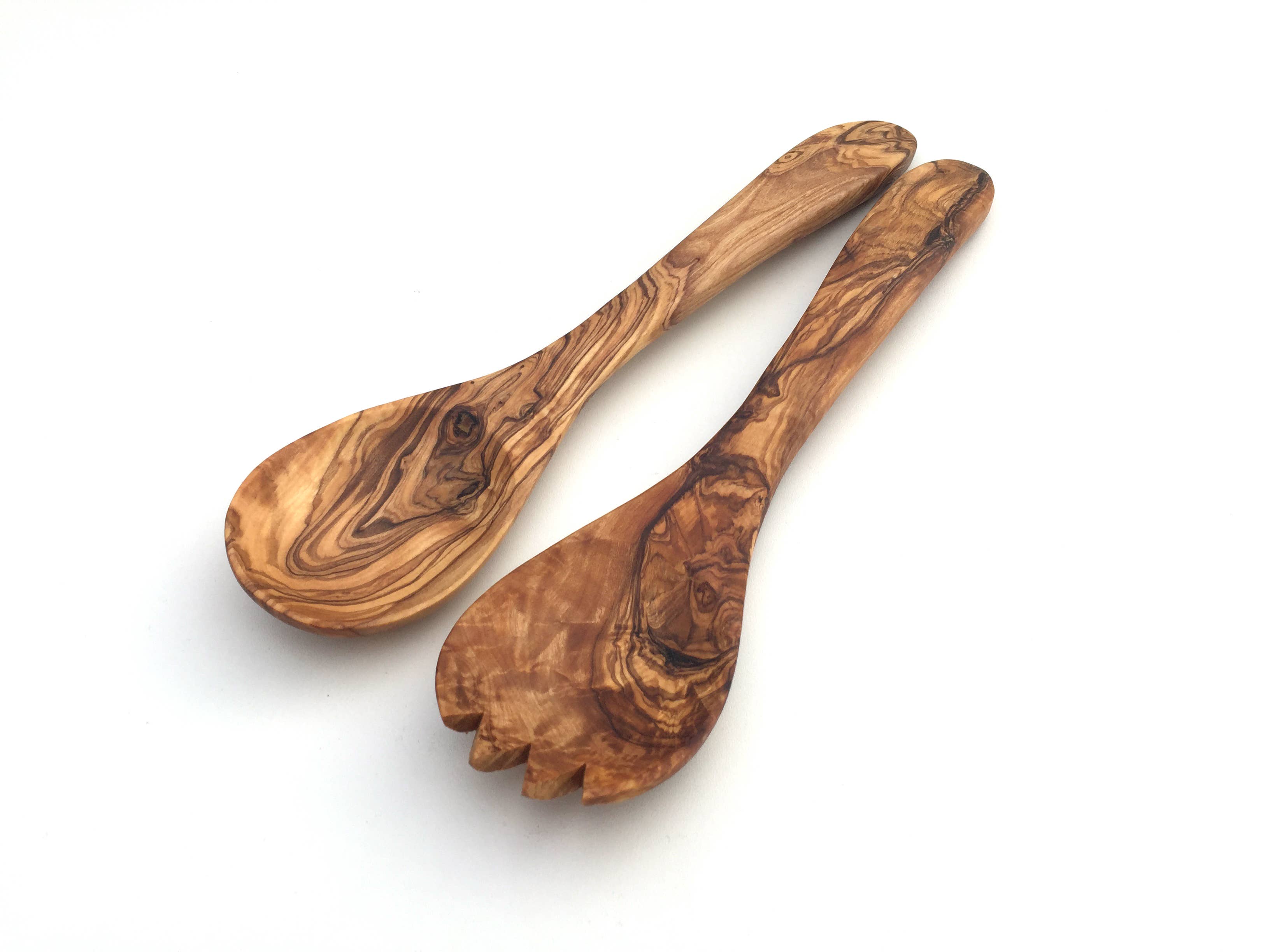 Medina Mood 2er Set Kiev Salatbesteck aus Olivenholz: 25cm