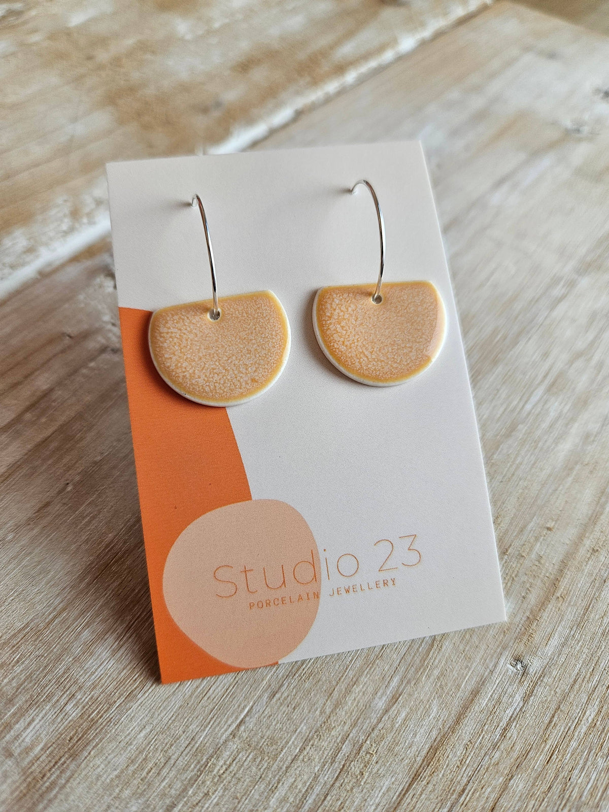 Semi-Circle Drop Earring Pair Blush Pink