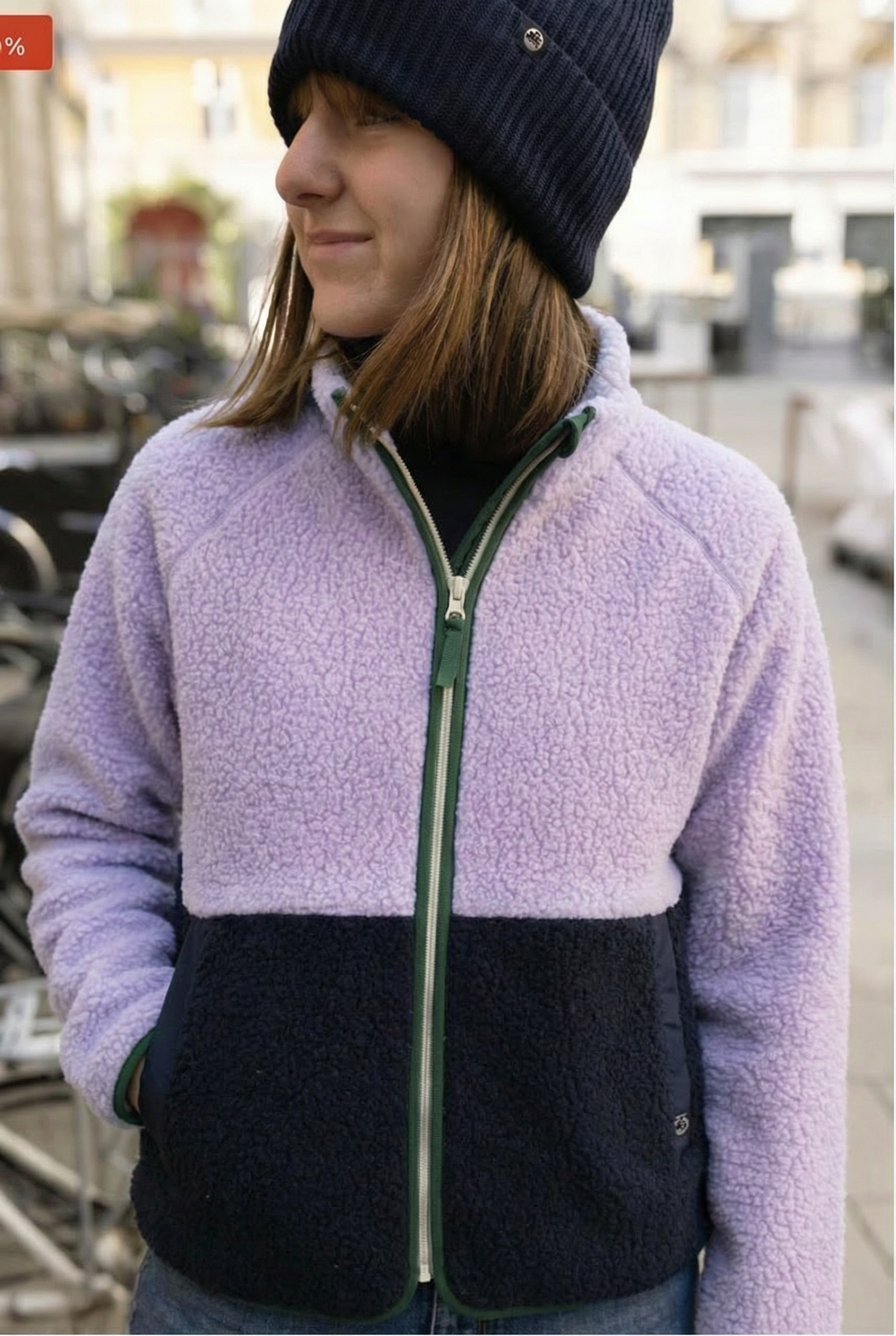 ESS - Danegreatness Fleecejacke Light Viola/Dk Navy