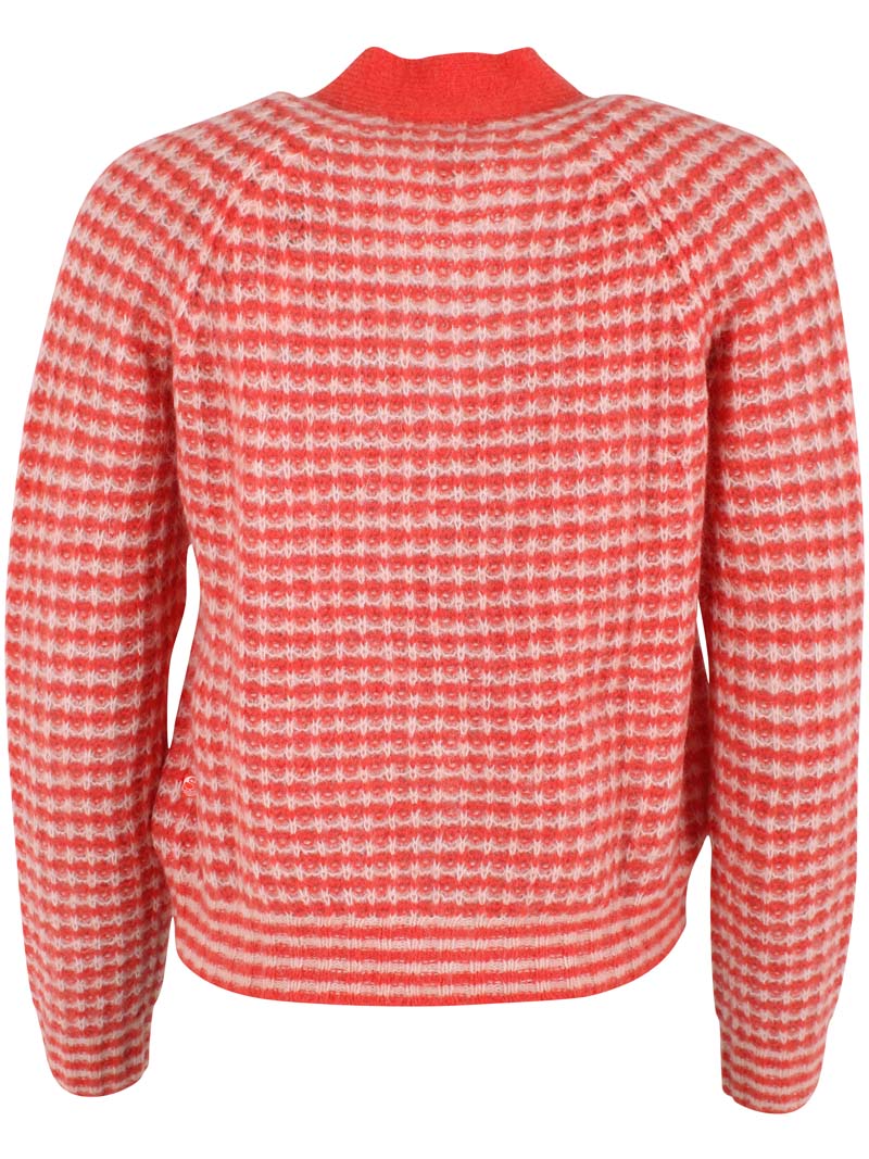 Danadorable Alpaca Cardigan Bright Red/Powder