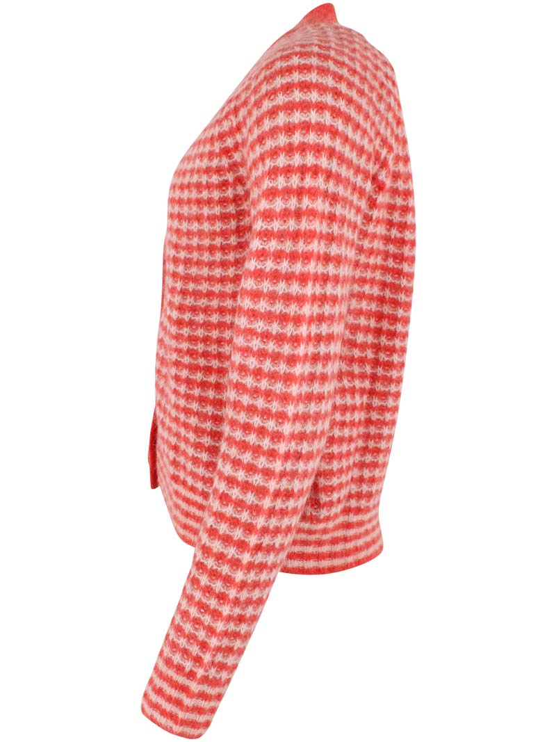 Danadorable Alpaca Cardigan Bright Red/Powder