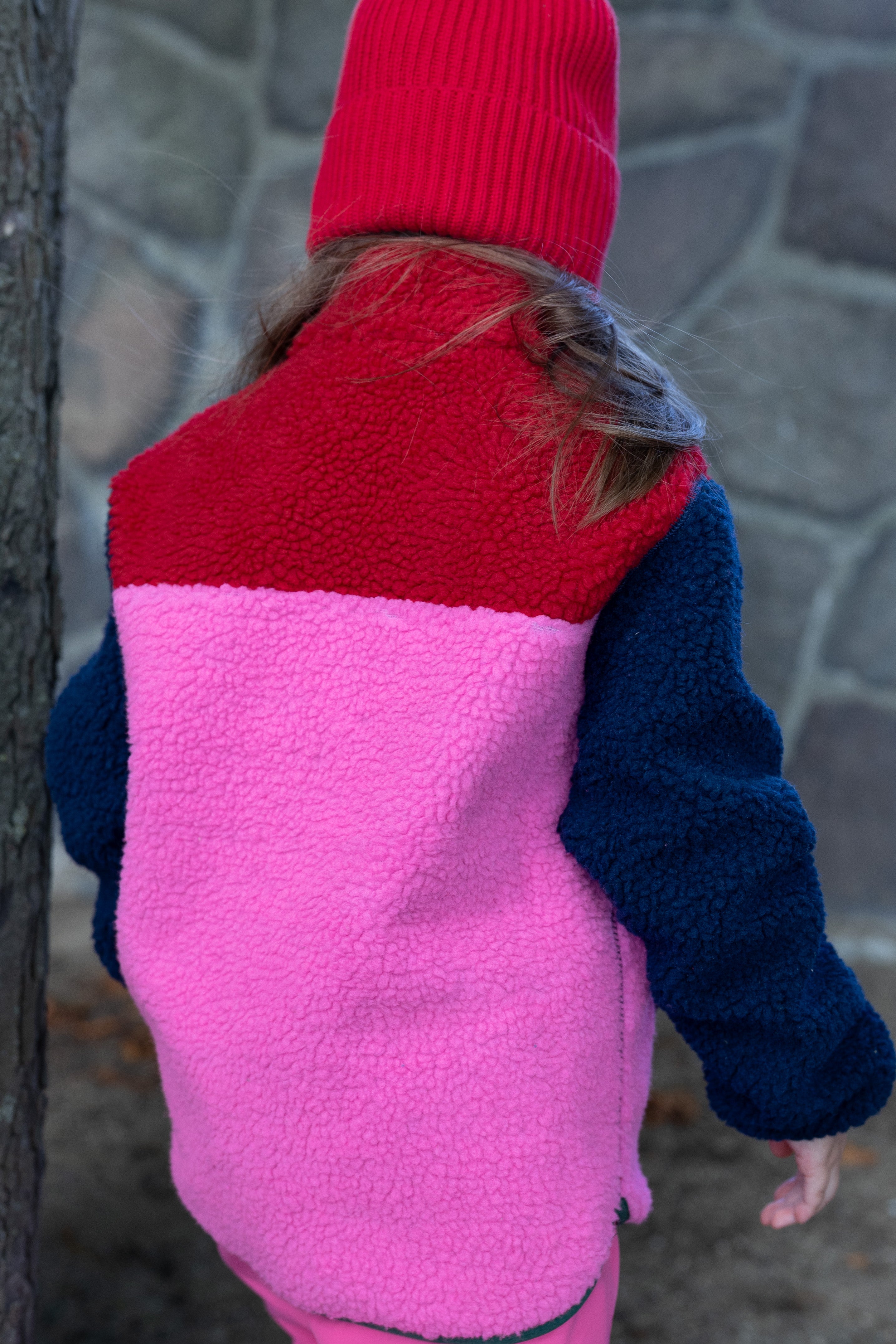 Danebaever Fleece Jacket Dk Red/Dk Navy/Spicy Pink/Dk Pine