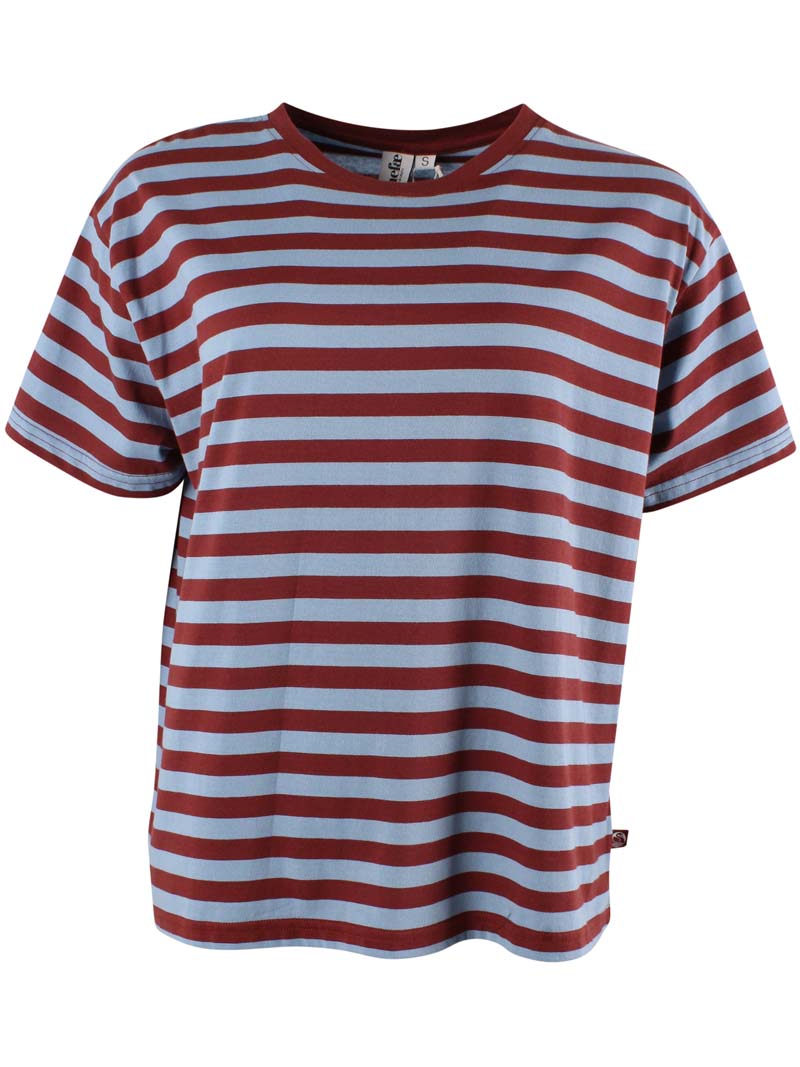Danebasic Boxy Tee Lt Blue Grey/Dk Brick