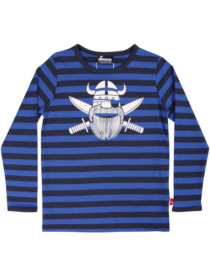 Stribet bluse til børn med piratviking