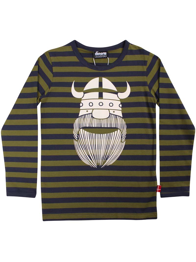 Stribet bluse til børn med viking