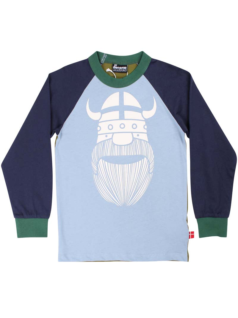 Multifarvet bluse til børn med viking
